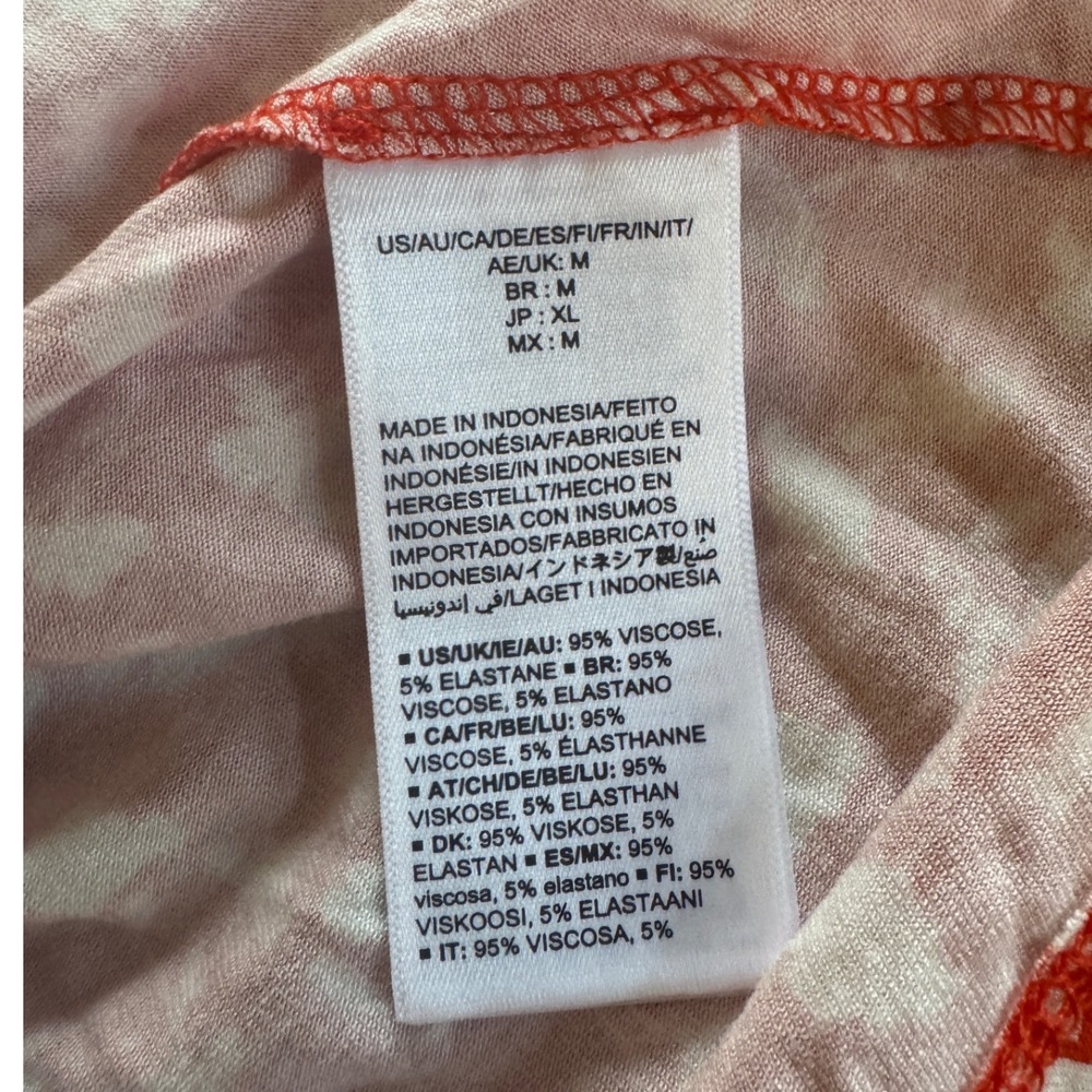 Amazon‎ Essentials Womens Orange Floral V-Neck Empire Waist Dress Size M NEW - Picture 8 of 12